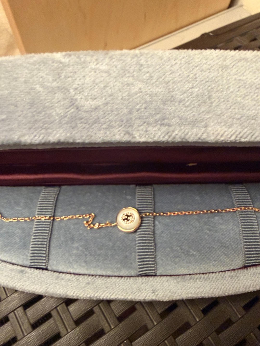 Gucci 18K Rose Gold Interlocking Mother of Pearl & Diamond Logo